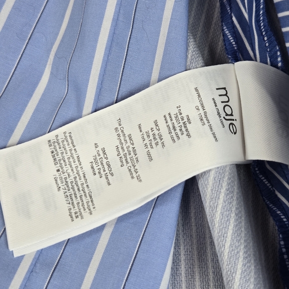 Maje 2-in-1 Striped Shirt Dress Removable Skirt Blue Size 38 US 6 NWT - Picture 17 of 17